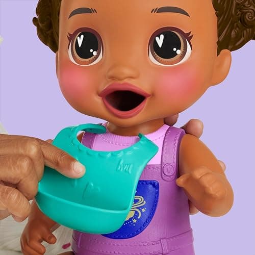 Baby Alive Dinnertime Creations, Black Hair Doll with Play Food Accessories, 11 inches, Toys for 3+ Year Old Girls and Boys thumbnail 8