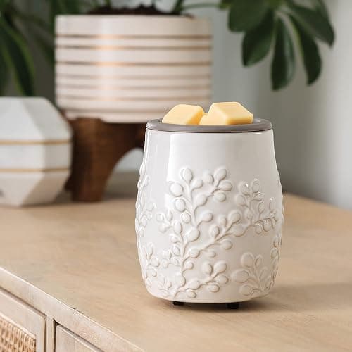 CANDLE WARMERS ETC. Wax Melt Fragrance Warmer for Scented Wax Melts, Cubes, Tarts with Silicone Dish Top|White Willow Farmhouse thumbnail 4