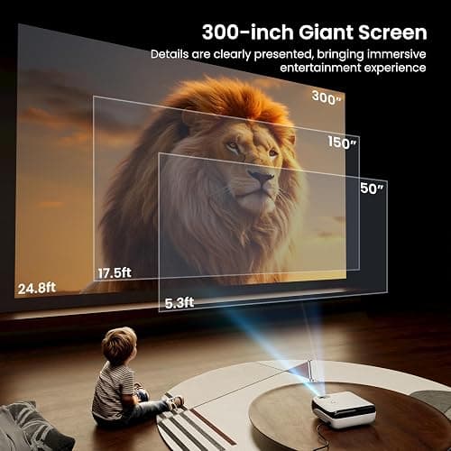 Official Licensed Google TV Smart Projector, HAPPRUN 4K UHD Home Theater with Dolby Sound, Wi-Fi & Bluetooth, Built-in Streaming Apps, Compatible with Games Consoles & Smartphone, Indoor & Outdoor Use thumbnail 8