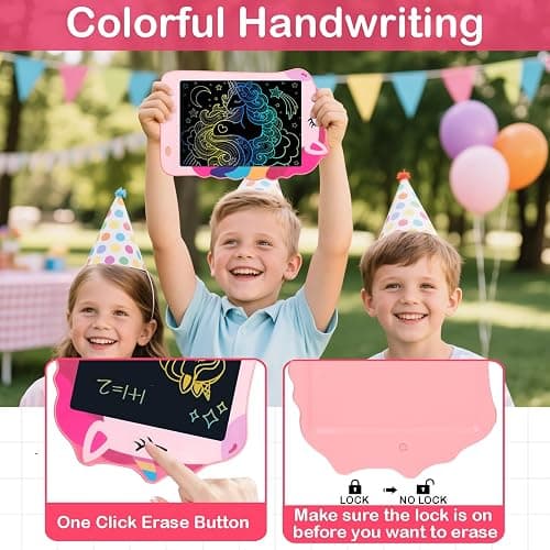Unicorn Toys LCD Writing Tablet for Girls Kids, Colorful Toddler Toys Drawing Board, Educational Kid Toys Doodle Pad Toys for 3 4 5 6-12 Years Old Girls Boys Birthday Party Christmas Gift, 8.5 Inch thumbnail 5