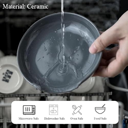 Miamolo Porcelain Spoon Rest with Drip Tray for Multiple Utensils, Cooking Spoon Rest & Spoon Holder for Stove Top, Kitchen Utensil Holder for Spoons, Ladles, Tongs & Spatula, for Christmas, Gray thumbnail 4