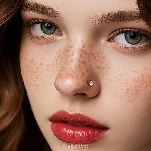 MeIighting 3PCS 20G Christmas Nose Studs L-shaped, 7mm Santa Claus Tree Reindeer Nostril Piercing Jewelry, Stainless Steel 316L Christmas Elements Body Jewellery for Women thumbnail 8