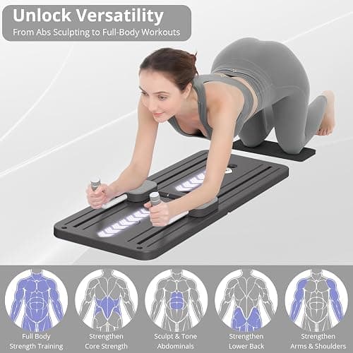 JANUA Pilates Board - Pilates Reformer Set, Multi-Purpose Foldable Pilates Reformer Board for Home, 5 in 1 Pilates Sliding Board thumbnail 3
