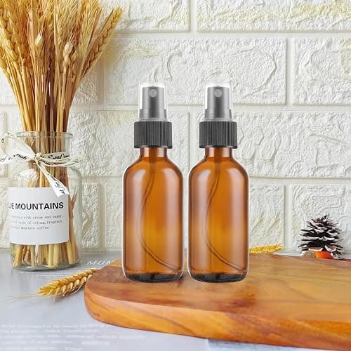 ASelected 60Ml Amber Glass Spray Bottle Small Reusable Travel Spray Bottle Homemade Cleaners And Aromatherapy (2Pcs) thumbnail 2