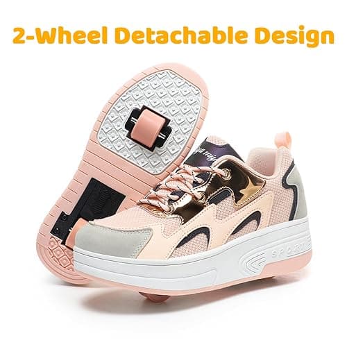 Wooowyet Roller Skate Shoes for Kids Boys Girls Rechargealbe Wheels Sneakers Fashion Roller Wheeled thumbnail 5