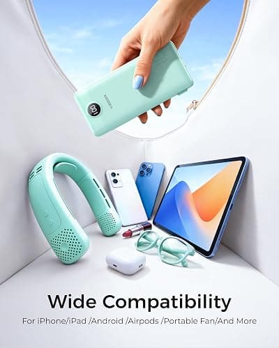 VEGER Portable Charger for iPhone, Power Bank Built in Cables and Wall Plug | 10000mAh,Ultra Slim&Compact,5 Outputs,LED Display,Power Bank for iPhone,Samsung,Travel Essentials for Camping Cruise Business thumbnail 4