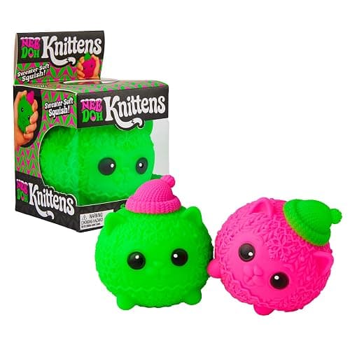 Schylling Needoh Squishmas Knittens - Sensory Squeeze Toy - Colors May Vary (Pack of 1) - Image 1
