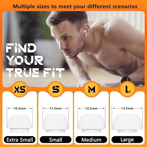 Inesore 4 Pairs Replacement Ear Tips for AirPods Pro 2nd/1st (White) | with Noise Reduction Hole & Built-in dust Guard Screen,Silicone,with Portable Storage Box & Cleaner Pen,4 Size (XS/S/M/L) thumbnail 2