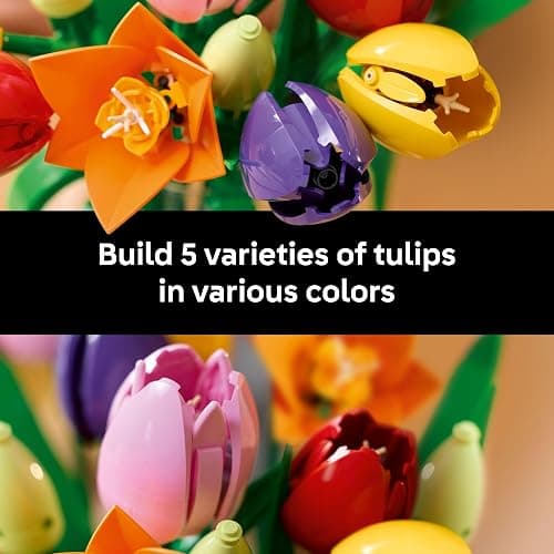 LEGO Botanicals Tulip Bouquet Building Set for Adults - Gift for Birthdays - Bedroom, Book Shelf & Office Decor for Women & Men, Ages 18+ - Artificial Flowers Crafting Kit - 11501 thumbnail 4
