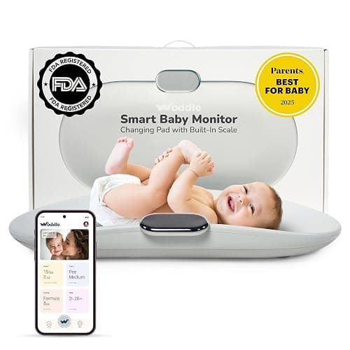 Woddle Multifunctional Smart Baby Changing Pad with Medical Grade Scale for Critical Weight Monitoring + AI App, Noise Machine, Warmer, Night Light, Touchscreen Tracker, All-in-One - Image 1