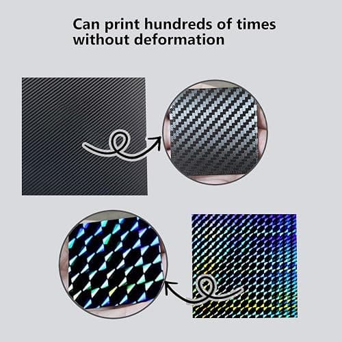 for Adventurer 5M/Adventurer 5M Pro/AD5X 3D Printer Build Plate Double Sided PET Carbon Fiber Pattern and H1H Sheet 235x235mm Flexible Removable Spring Steel Heated Printing Bed Platform Mat thumbnail 5