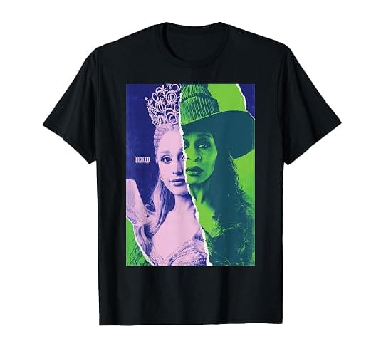 Wicked: For Good Glinda and Elphaba Split Portrait T-Shirt - Image 1