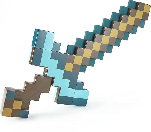 Mattel Minecraft Transforming Diamond Sword & Pick-Axe Kid-Sized 2-in-1 Toy Accessory for Role-Play & Costumes (Amazon Exclusive) thumbnail 3