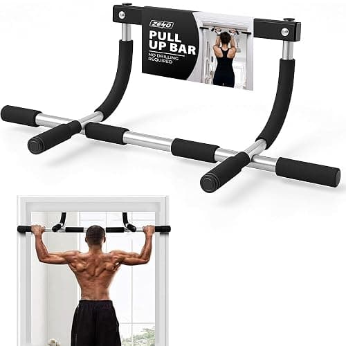 ZENO Pull Up Bar | Pull Up Bar for Doorway | Chin Up Bar with Padded Handles | Door Mounted Bar for Pull Ups | No Drilling Required - Image 1