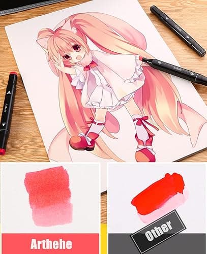 ARTHEHE 168 Colors Markers Pens, Permanent Art Marker Pens for Kids and Adults, Double Tipped Graphic Marker Pen for Manga/Anime/Illustrations(168 Pcs) thumbnail 5