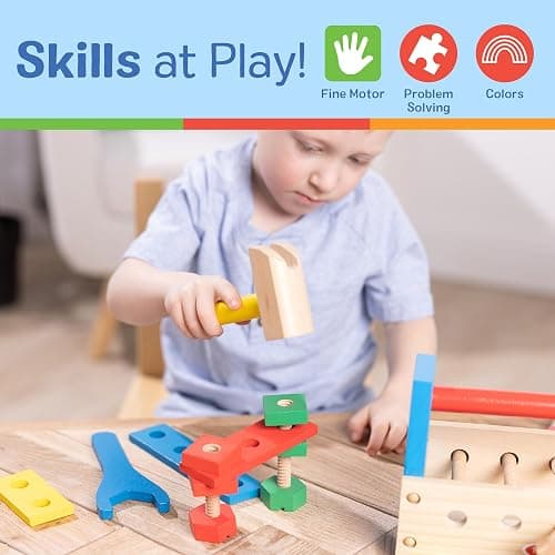 Melissa & Doug Take-Along Tool Kit Wooden Construction Toy (24 pcs) thumbnail 5