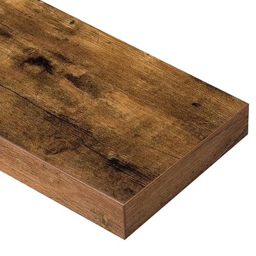 QEEIG Bathroom Floating Shelves for Wall - 15.7" Wall Mounted Shelf Over Toilet Farmhouse Home Decor Display Bookshelf Small 15.7 x 6.7 inch Set of 2, Rustic Brown (008-40BN) thumbnail 7
