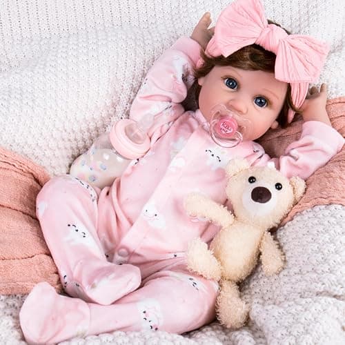 Aori Reborn Baby Dolls Clothes 22 Inch 2 Pcs Pink Outfit Set for 20-22 Inch Realistic Reborn Girl Doll thumbnail 4
