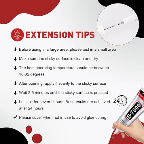 4 PCS 110ml B7000 Glue Clear with Precision Tip, Rhinestone Glue for Nail, Craft Glue, Bedazzling Glue, Shoe Glue, Jewelry Glue for Rhinestone Shoe Jewelry Making DIY Craft Makeup Metal thumbnail 8