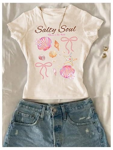 RoseSeek Girl's 3 Packs Graphic Tees Vacation Hibiscus Top Crewneck Short Sleeve Cute Summer T Shirt thumbnail 5