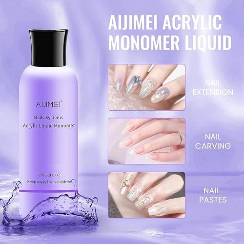 Acrylic Monomer Acrylic Liquid 58ml 2OZ Acrylic Liquid Monomer For Acrylic Powder Acrylic Nail Liquid Monomer For Acrylic Nails Acrylic For Nails Powders & Liquids Acrylic Nail Powder And Liquid thumbnail 6
