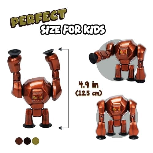 Zing StikBot & Mega Monster Stop-Motion Animation Pack – Exclusive Butter Yellow StikBot + Bronze Gigantus Figure, Creative Toy for Kids Age 4+ thumbnail 4