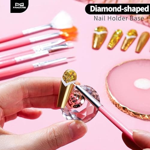 FANDAMEI Nail Design Tools, Nail Art Tools, Nail Brush, Nail Art Kit With Nail Stand, Nail Holder For Painting Nails, Nail Art Brushes, Nail Dotting Tool, Nail Art Palette, Nail Tools For Nail Art thumbnail 5