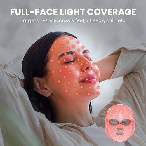 gelpal 7-1 Colors Red Light Therapy For Face，LED Facial Skin Care Mask,Red Light Mask for Face, LED Facial Mask Light,Salon or Home,White. thumbnail 7