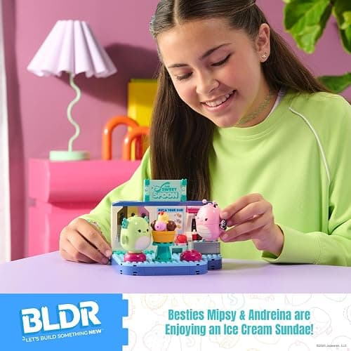 BLDR Squishmallows Frozen Yogurt Fun Building Set - Andreina The Butterfly + Mipsy The Axolotl Buildable Figures - Squishmallows Fans 8+, 0096 thumbnail 2