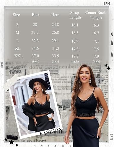 Avidlove Lace Bralette for Women Spaghetti Strap Tank Top V Neck Slim Basic Camisoles thumbnail 6