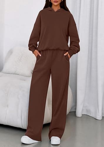 PRETTYGARDEN Womens Sweatsuits 2 Piece Set 2025 Casual Winter Long Sleeve Hoodie Loose Wide Leg Sweatpants Fall Tracksuit thumbnail 8