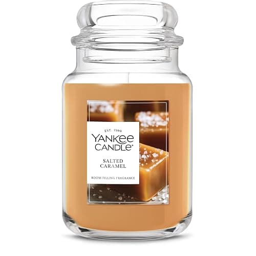 Yankee Candle Salted Caramel, Holiday Scented Candle, 22oz Large Jar with up to 150 Hour Burn Time, Giftable, Holidays - Image 1