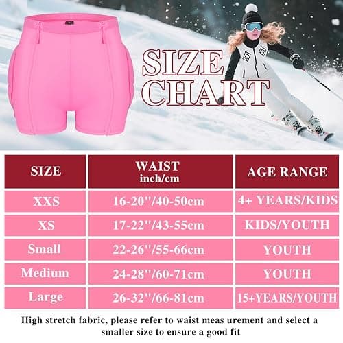 Kids Snowboard Protection Impact Shorts with Zipper，Snowboard Butt Pad Women, Butt Pads Snowboarding for Ski Protection Snowboard Padded Shorts thumbnail 3