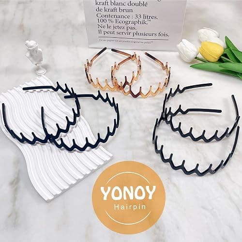 YONOY 6Pcs Zig Zag Shark Tooth Headbands Comb Zigzag Plastic Hoop U Shaped Shark Tooth Hair Bands Wavy teeth Hair Hoop Accessory for Women Lady Girl thumbnail 7