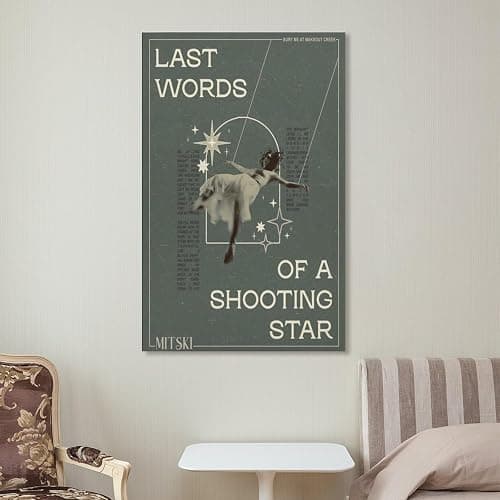 Superdiao Mitski Poster Last Words Of A Shooting Star Mitski Poster Canvas Wall Art Room Aesthetics HD Modern Decorative Painting For Teens Bedroom Liveroom Dorm Deco 16x24inch(40x60cm), Frame-style thumbnail 7
