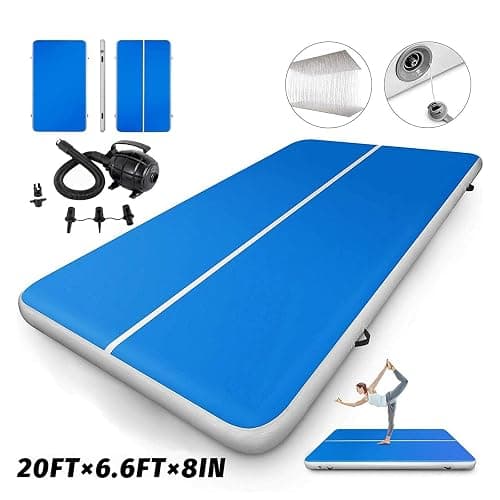ERfairdeal Tumble Track 20FT Air Gymnastics Track Mat Tumbling Air Mat | 20FTx6.6FTx8 inches Thickness Electric Air Pump for Gym/Training/Yoga/Home use/Exercise/Cheerleading/Water thumbnail 4