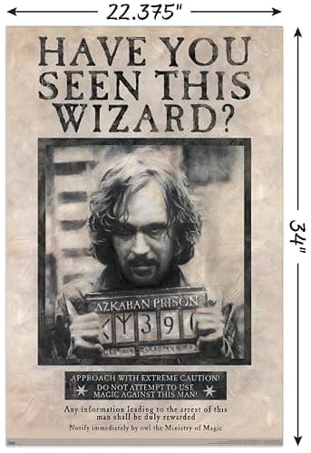 Trends International The Wizarding World: Harry Potter - Sirius Black Wanted Poster Wall Poster, 22.375" x 34", Unframed Version thumbnail 3