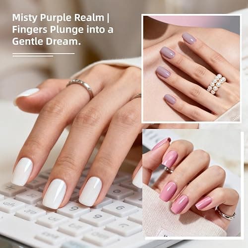 JODSONE 10 Colors Gel Nail Polish Set with Base Coat & Top Coat White Pink Purple and Red Gel Polish for All Seasons Girl's Holiday Gift thumbnail 4