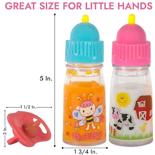 My Sweet Baby® Magic Doll Feeding Disappearing Bottles with Sounds Set – Sound Sips, Says “Mama”, Giggle + Pacifier Clip – Pretend Play Baby Toy Accessories Toy Accessories for Dolls thumbnail 3