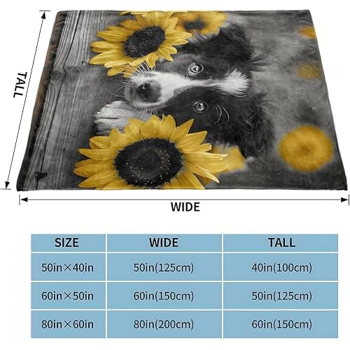 Border Collie Gifts, Dog Blanket for Adults Women Kids, 50x60 in, Cozy Fuzzy Warm Soft Throw Blankets for Bedroom, Camping, Couch, Decor thumbnail 3