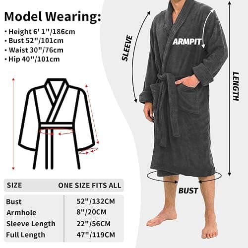 Marquess All-Cotton Bathrobe Thick Plush Cloth Housecoat Terry Toweling, Sweat Steaming Clothes Comfortable & Warm thumbnail 2