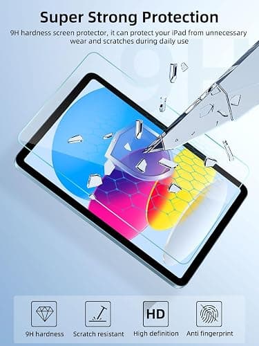 Jngnpn 2 Pack Screen Protector for iPad 11th A16 2025 [11 Inch],iPad 10th Generation [10.9 inch] 2022,9H Hardness Tempered Glass Film for iPad 11/10th,Case Friendly,Touch Sensitive,Anti-Scratch（Clear） thumbnail 3