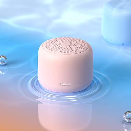 Bobtot Portable Bluetooth Speakers with Strap Easy to Carry, Wireless IPX5 Waterproof Mini Speaker with Loud Stereo Sound, 20 Hours Playtime, Rechargeable Battery, Built-in Microphone, Pink thumbnail 2