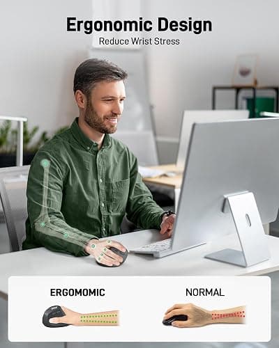 acer Ergonomic Mouse Wireless, Adjustable DPI Vertical Mouse 1000/1200/1600 with 6 Buttons, Rechargeable Ergo Mice with 2.4GHz USB Receiver for Computer, Laptop, PC, iMac and Desktop thumbnail 2