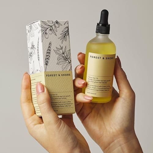 Forest & Shore Hair Growth Oil, 100% Natural, with Caffeine, Biotin, Castor , Argan & Rosemary, Effective Serum for Damaged Hair thumbnail 3