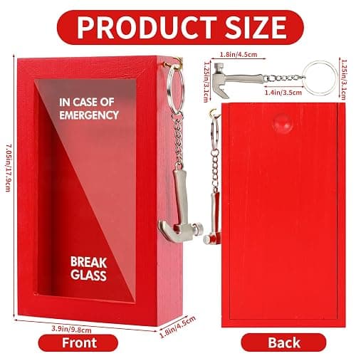 JULEASEL Funny Gift Emergency Box w/Hammer, Break in Case of Emergency Box, Personalized Prank Gag Gift for Birthday Holiday, Funny Desk Decor, White Elephant Gift for Friend Coworker Family thumbnail 3