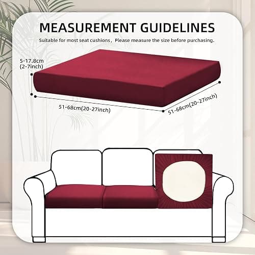 8Pcs Stretch Patio Cushion Covers,Outdoor Couch Covers Replacement,Outdoor Couch & Sofa Slipcovers,for Patio Furniture Cushion Covers,Washable Reusable urniture Protector (Wine Red,Cover Only) thumbnail 2