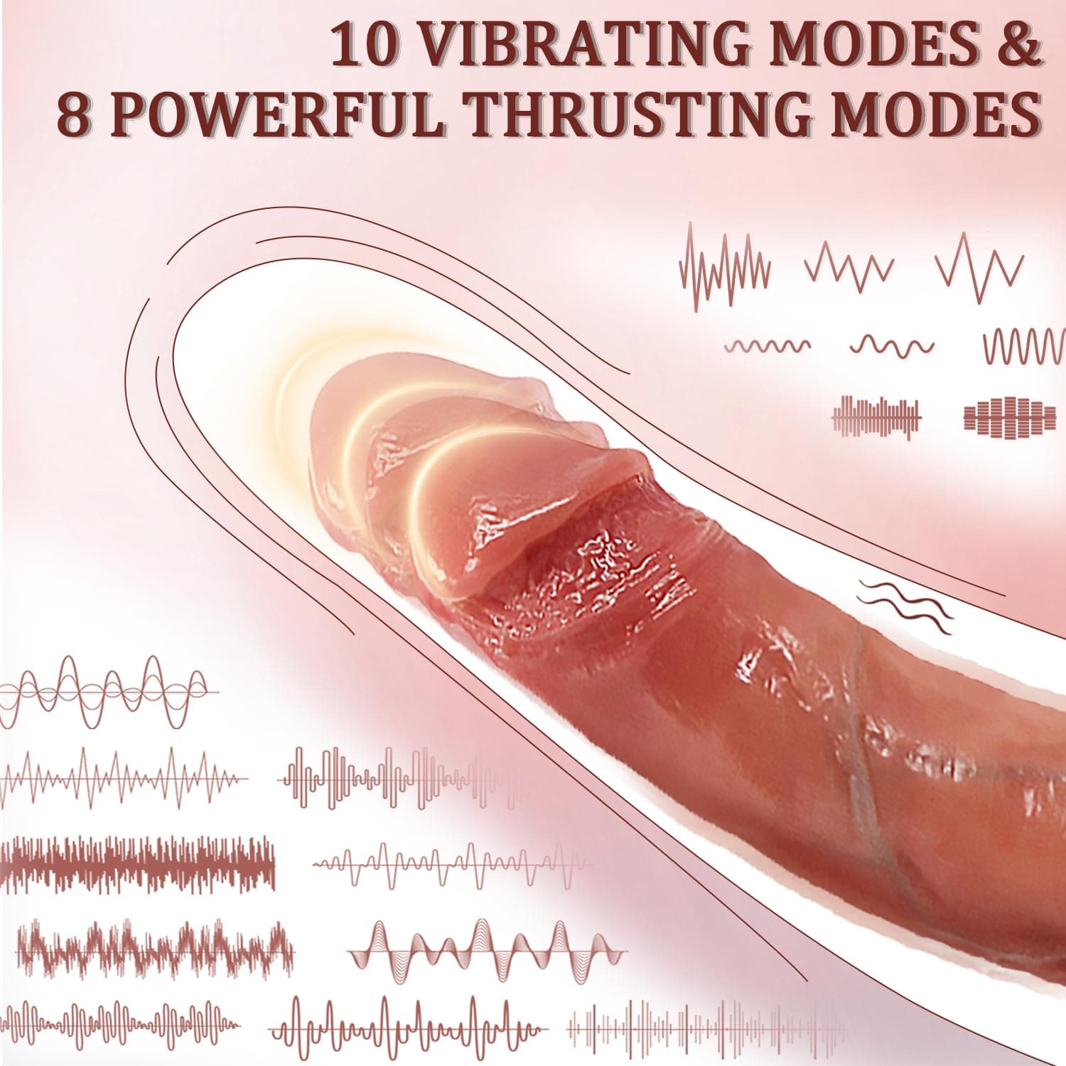 Realistic Dildos Feels Like Skin, 8.6 Inch Thrusting Dildo Vibrator with 7 Vibrating Modes G Spot Vagina Silicone Dildos Female Sex Stimulator Adult Sex Toys for Women and Couple with Heating thumbnail 2