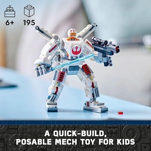 LEGO Star Wars Luke Skywalker X-Wing Mech, Buildable Star Wars Action Figure with Luke Skywalker Toy, Collectible Building Set for Kids, Creative Star Wars Gift for Boys and Girls Ages 6 and Up, 75390 thumbnail 2