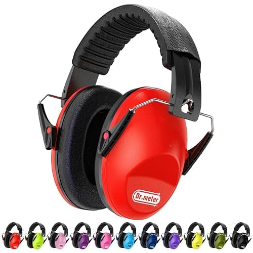 Dr.meter Ear Muffs for Noise Reduction: SNR27.4 Noise Cancelling Headphones for Kids with Adjustable Headband - Noise Cancelling Ear Muffs for Monster Jam, Football Game, Fireworks and Air Shows - Red - Image 1